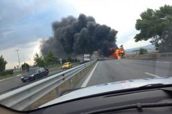 Затвориха АМ "Тракия" при Бургас заради горящ автобус, няма пострадали